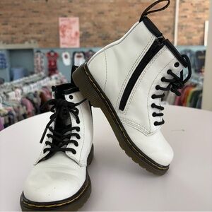 Dr. Martens 1460 White Patent L:eather Boots Size 10